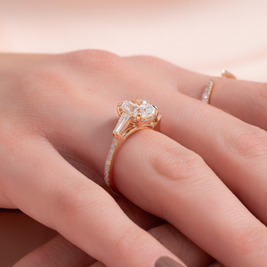 The Pave Liv Set With A 1.5 Carat Elongated Cushion Lab Diamond