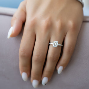 The Pave Liv Set With A Emerald Lab Diamond