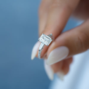 The Pave Liv Set With A 2 Carat Emerald Lab Diamond