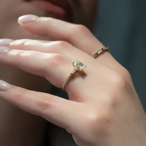 The Pave Liv Set With A 3 Carat Emerald Lab Diamond