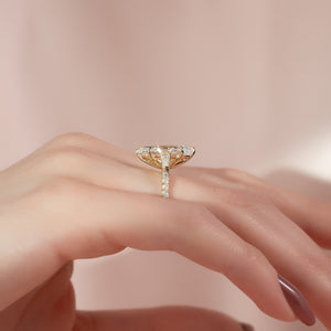 The Pave Liv Set With A 1.5 Carat Marquise Lab Diamond