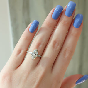 The Pave Liv Set With A 1.5 Carat Marquise Lab Diamond