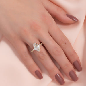The Pave Liv Set With A 1.5 Carat Marquise Lab Diamond