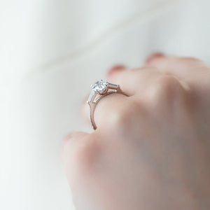 The Pave Liv Set With A 1 Carat Oval Moissanite