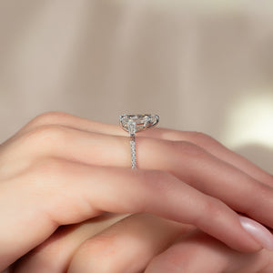 The Pave Liv Set With A 2.5 Carat Pear Lab Diamond