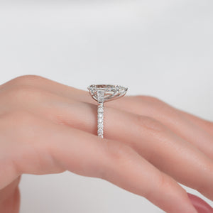 The Pave Liv Set With A 2.5 Carat Pear Lab Diamond
