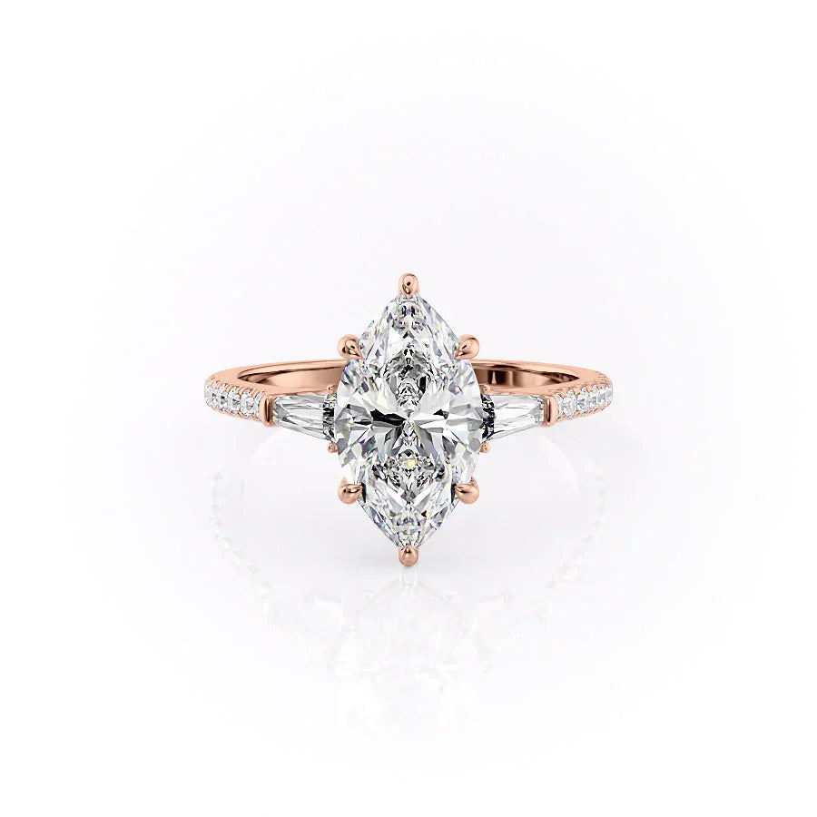 The Pave Liv Set With A 1 Carat Marquise Moissanite