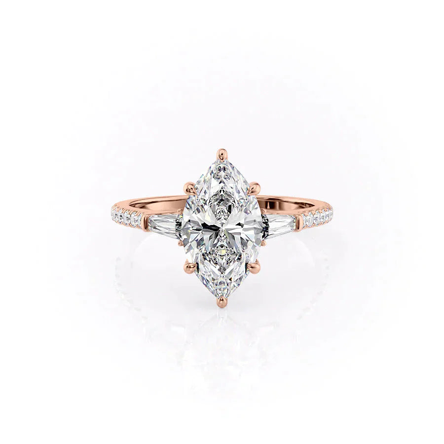 The Pave Liv Set With A 2.5 Carat Marquise Lab Diamond
