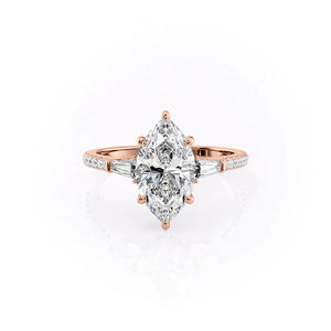 The Pave Liv Set With A 2.5 Carat Marquise Lab Diamond