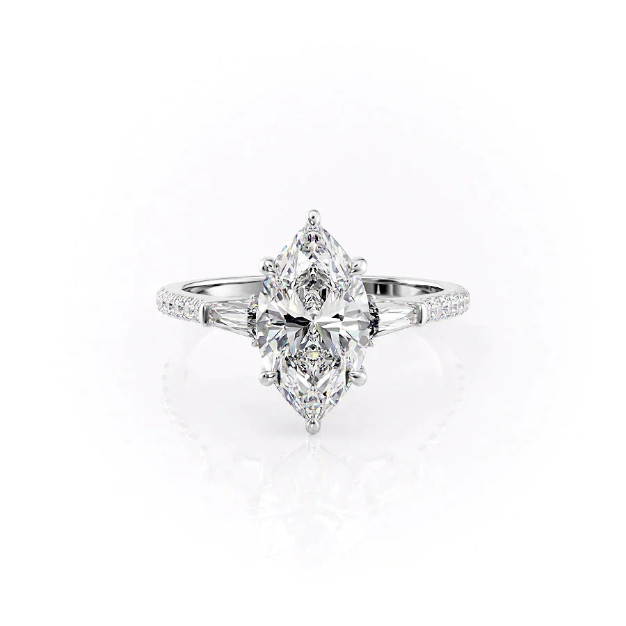 The Pave Liv Set With A 1.5 Carat Marquise Lab Diamond