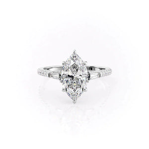 The Pave Liv Set With A 1 Carat Marquise Lab Diamond