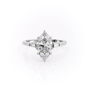 The Pave Liv Set With A 2 Carat Marquise Moissanite