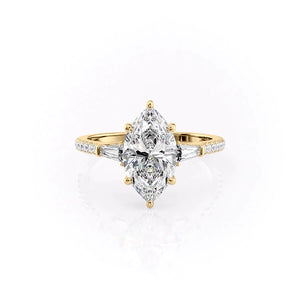 The Pave Liv Set With A 2.5 Carat Marquise Lab Diamond