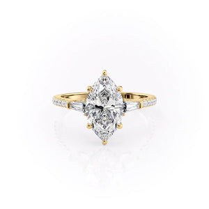 The Pave Liv Set With A 1 Carat Marquise Moissanite