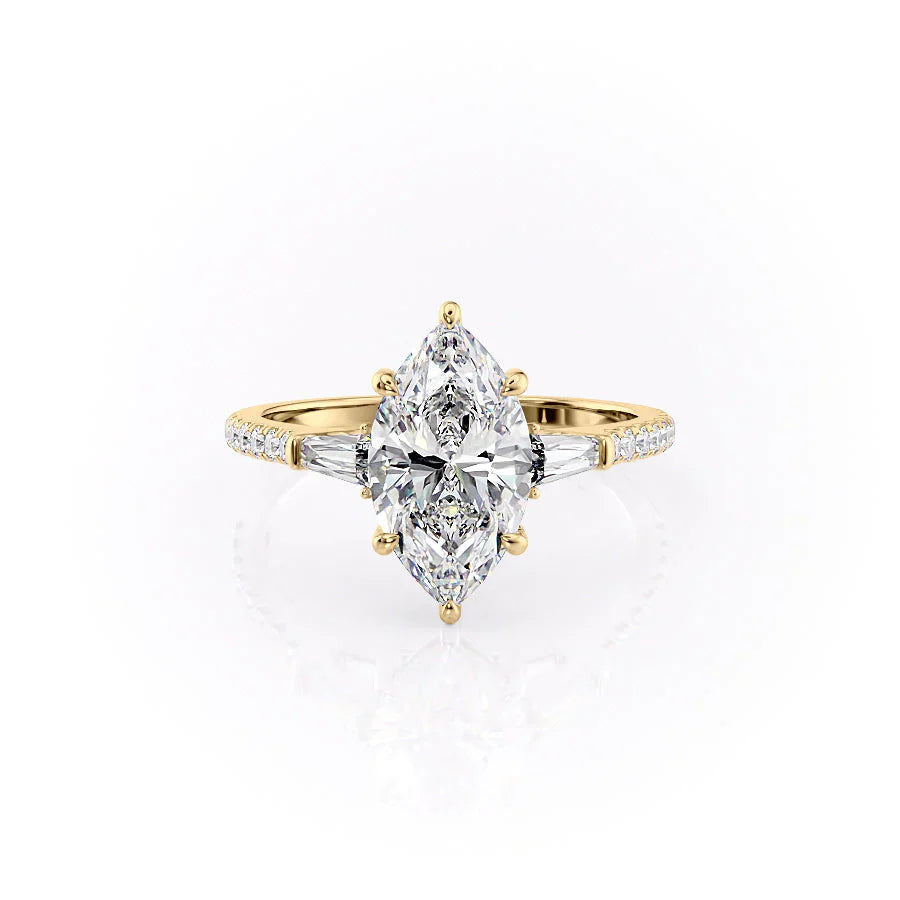 The Pave Liv Set With A 2 Carat Marquise Moissanite