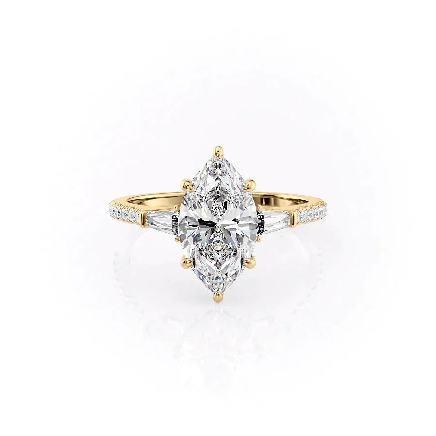 The Pave Liv Set With A 3 Carat Marquise Lab Diamond