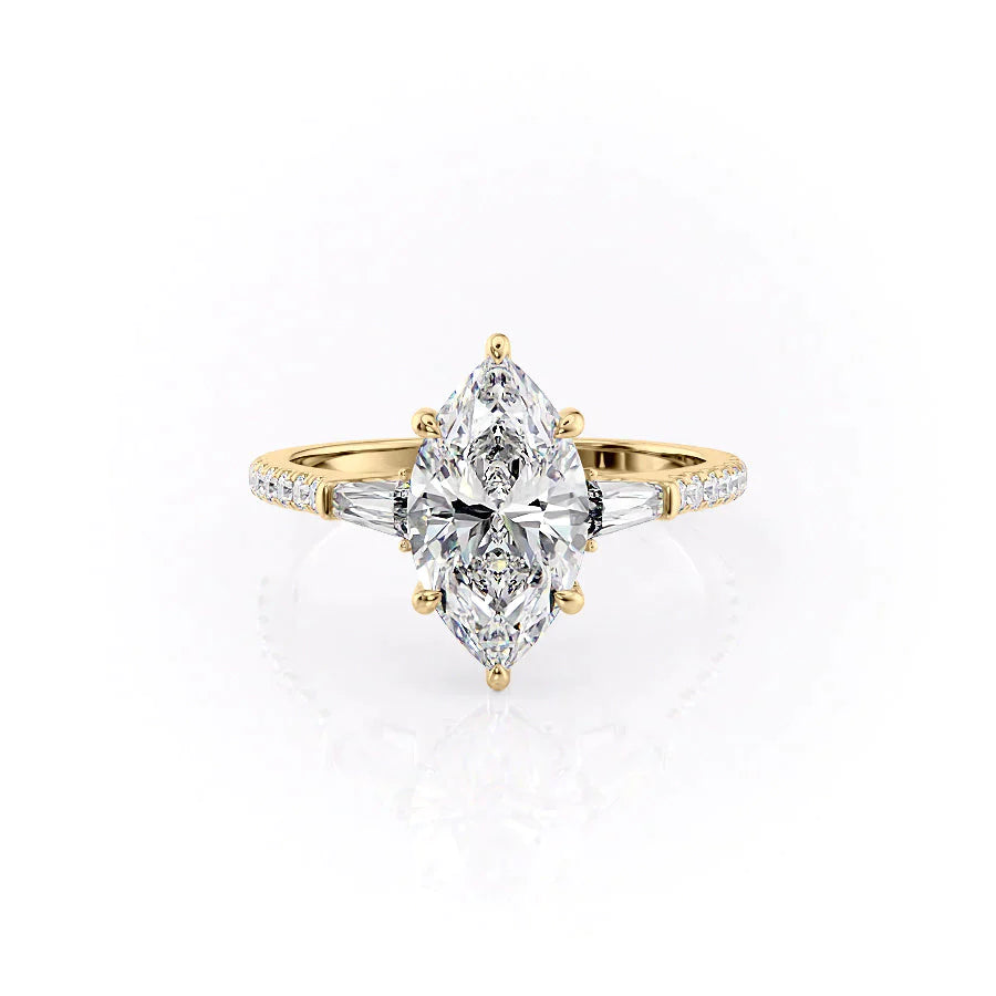 The Pave Liv Set With A 1.5 Carat Marquise Lab Diamond