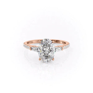 The Pave Liv Set With A 1.5 Carat Oval Lab Diamond