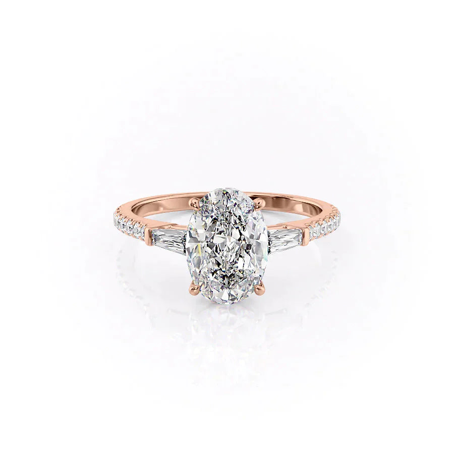 The Pave Liv Set With A 1 Carat Oval Moissanite