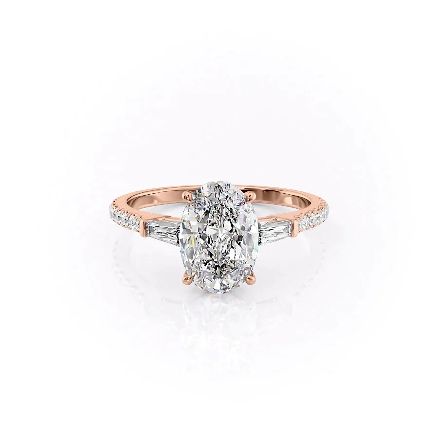 The Pave Liv Set With A 1 Carat Oval Lab Diamond