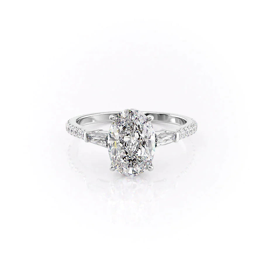The Pave Liv Set With A 1.5 Carat Oval Lab Diamond