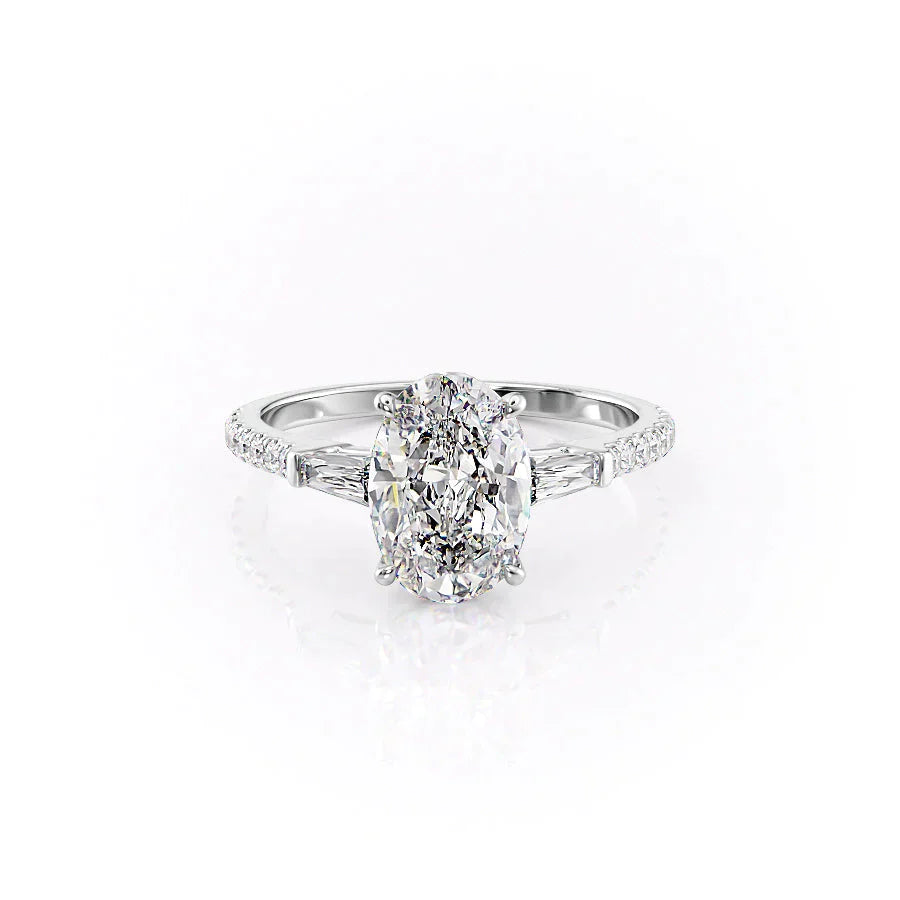 The Pave Liv Set With A 5 Carat Oval Moissanite