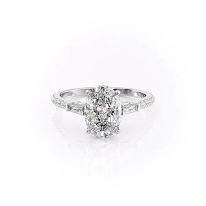 The Pave Liv Set With A 1 Carat Oval Moissanite