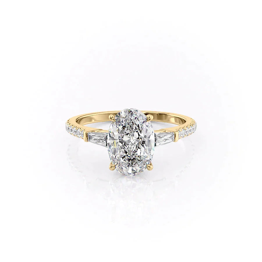 The Pave Liv Set With A 1 Carat Oval Moissanite