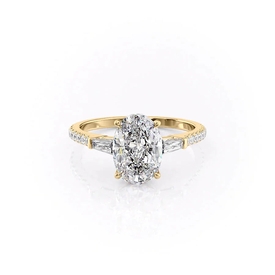 The Pave Liv Set With A 3 Carat Oval Lab Diamond