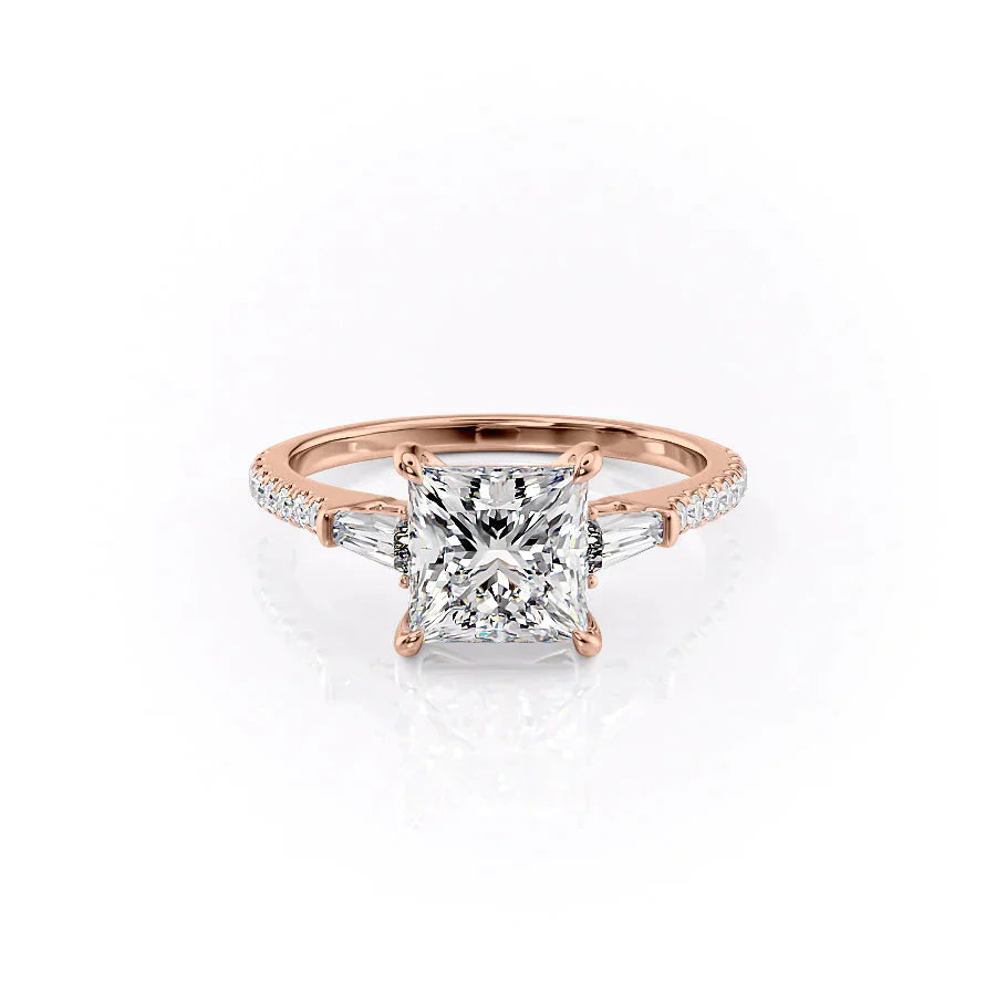 The Pave Liv Set With A 3 Carat Princess Moissanite