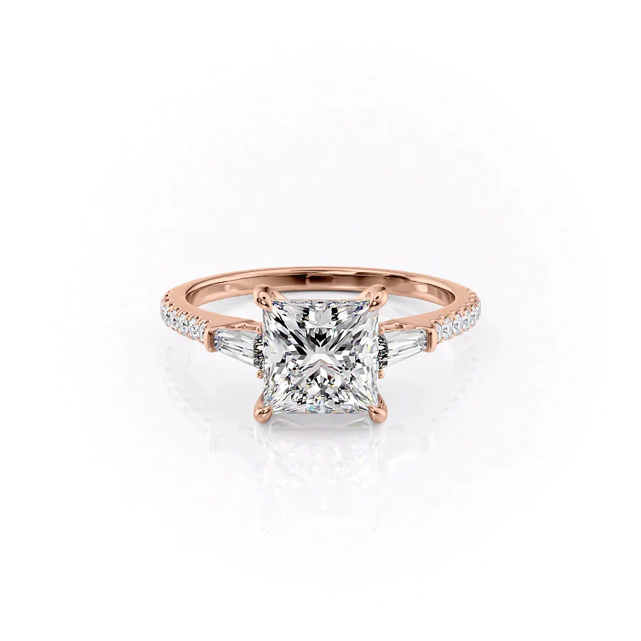 The Pave Liv Set With A 1 Carat Princess Lab Diamond