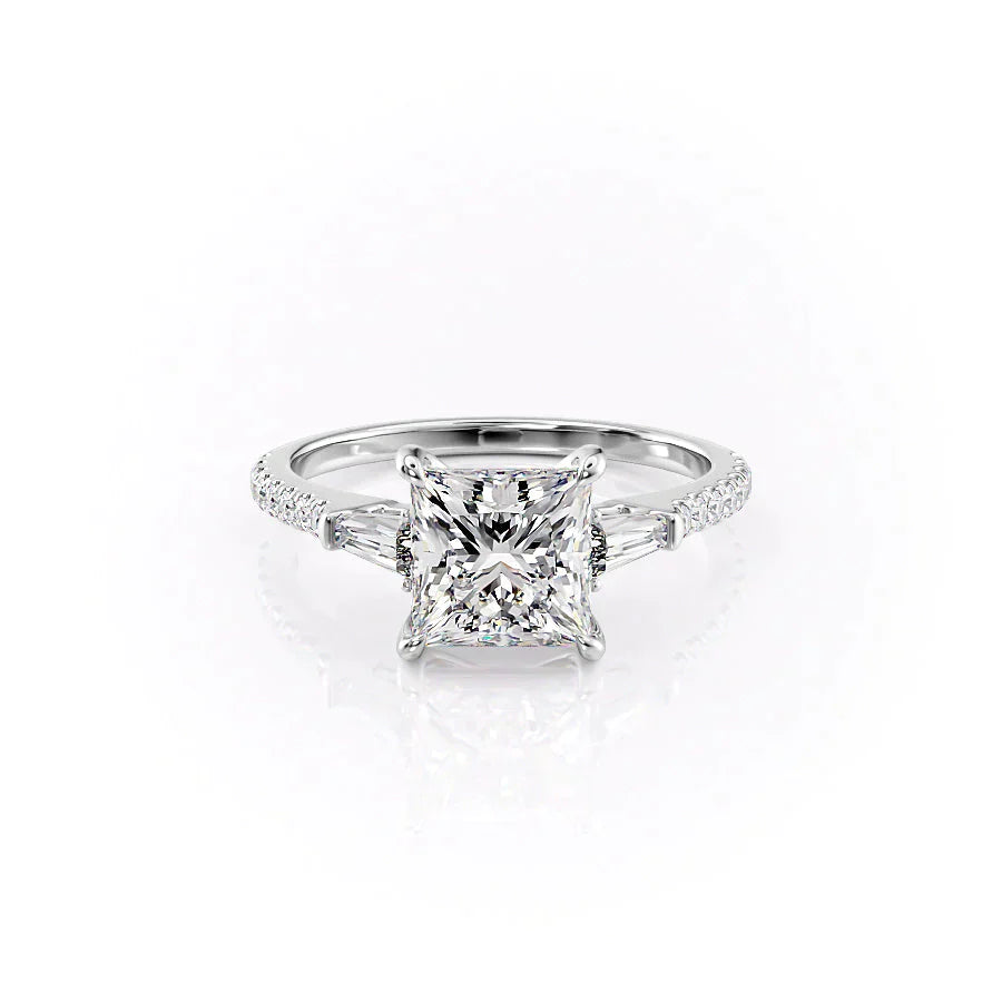 The Pave Liv Set With A 3 Carat Princess Moissanite