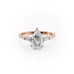 The Pave Liv Set With A 5 Carat Pear Moissanite