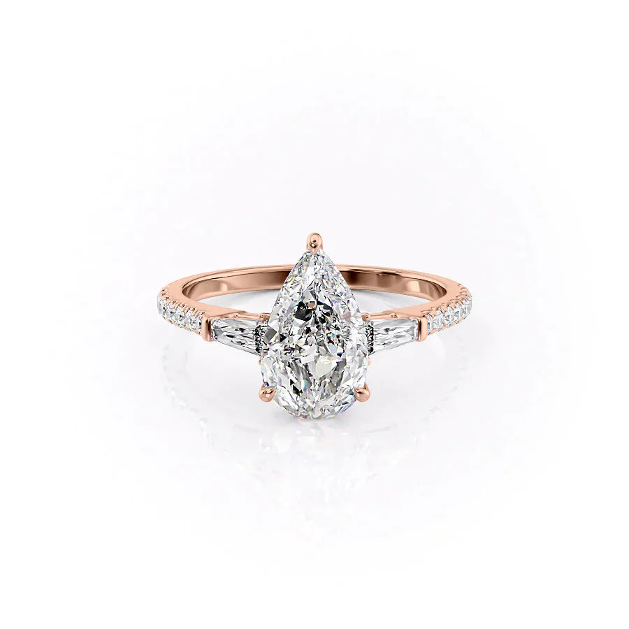 The Pave Liv Set With A 4 Carat Pear Moissanite