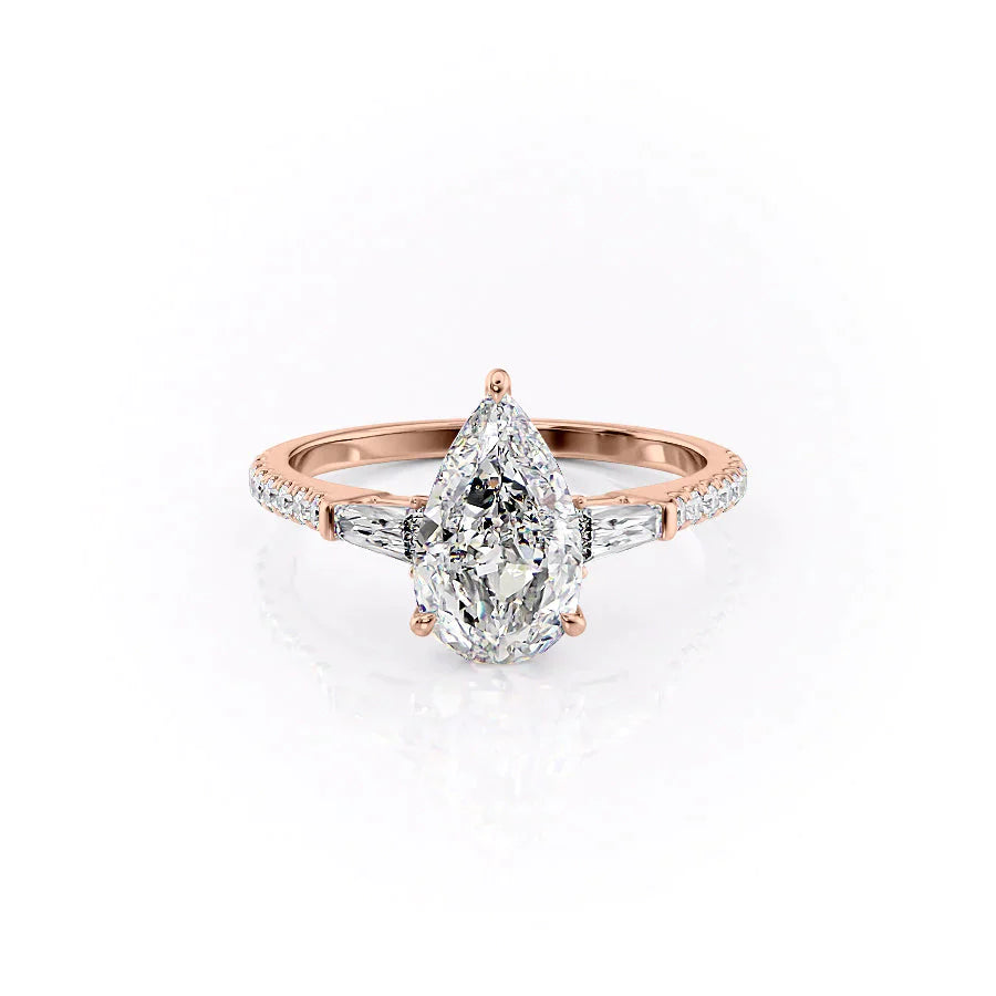 The Pave Liv Set With A 2 Carat Pear Lab Diamond