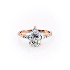 The Pave Liv Set With A 2 Carat Pear Lab Diamond