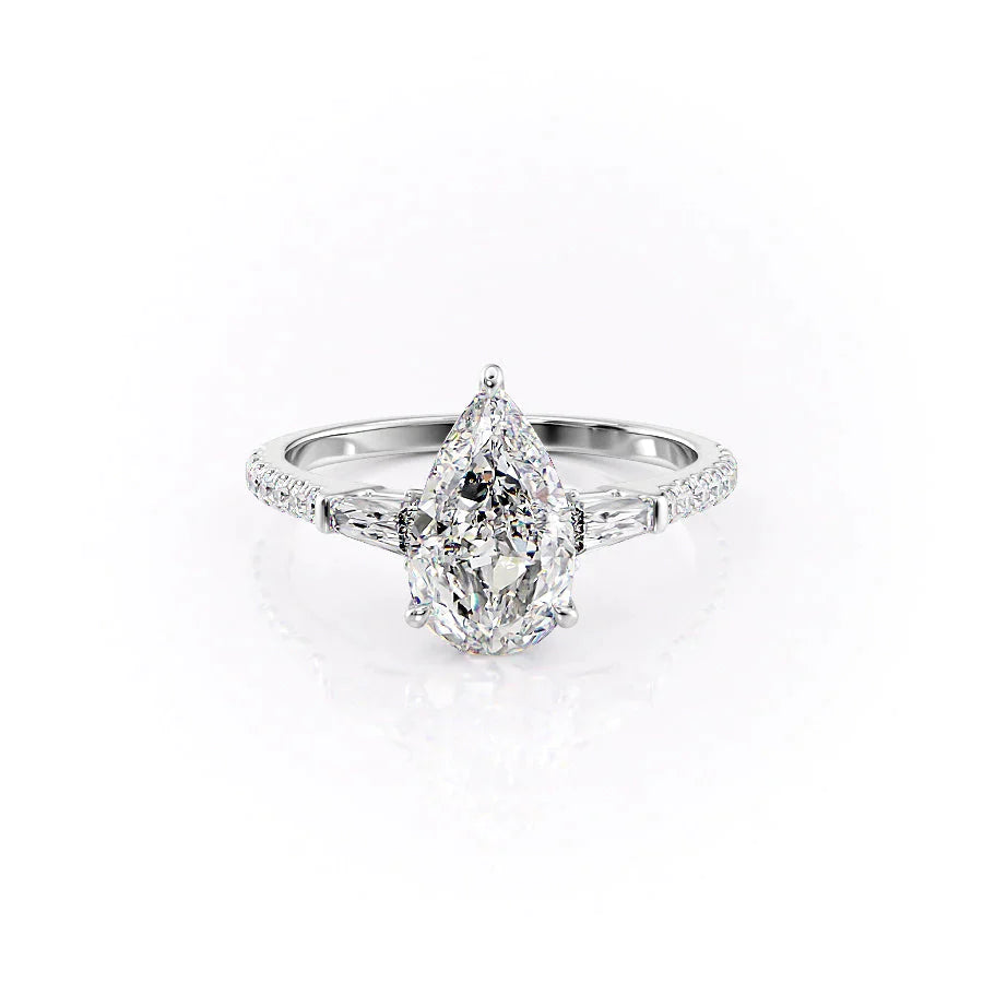 The Pave Liv Set With A 1 Carat Pear Lab Diamond