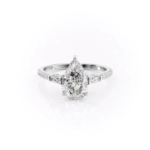 The Pave Liv Set With A 2.5 Carat Pear Lab Diamond