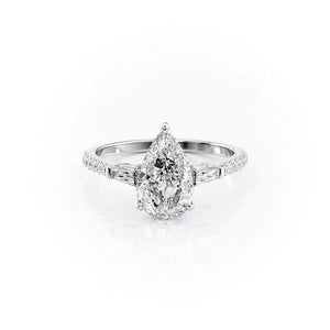 The Pave Liv Set With A 5 Carat Pear Moissanite