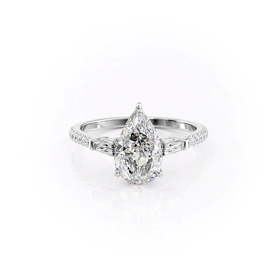 The Pave Liv Set With A 4 Carat Pear Moissanite
