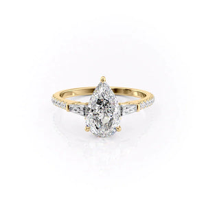 The Pave Liv Set With A 3 Carat Pear Lab Diamond