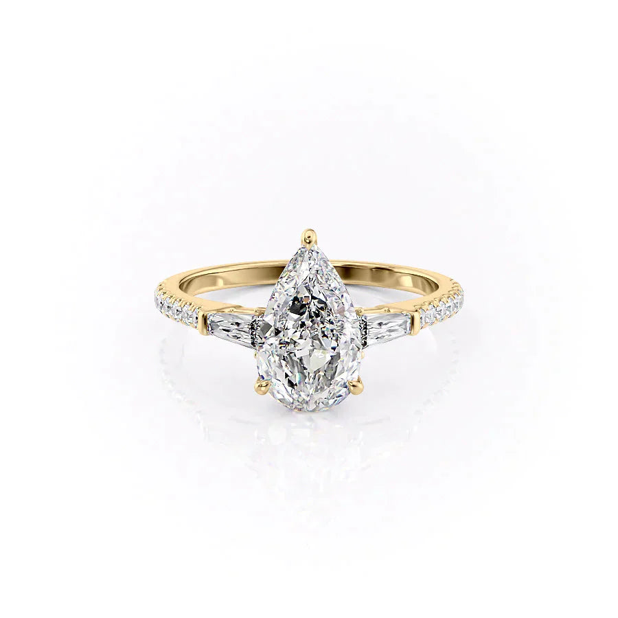 The Pave Liv Set With A 5 Carat Pear Moissanite