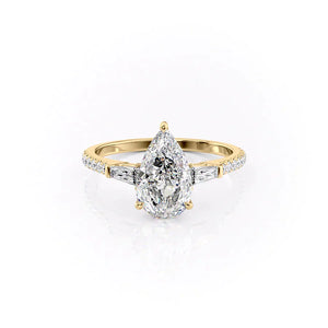 The Pave Liv Set With A 5 Carat Pear Moissanite