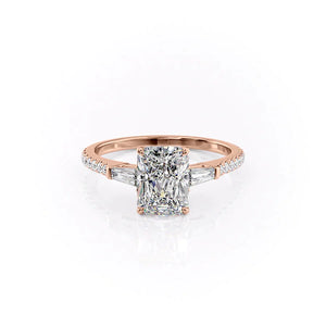 The Pave Liv Set With A 1.5 Carat Radiant Lab Diamond