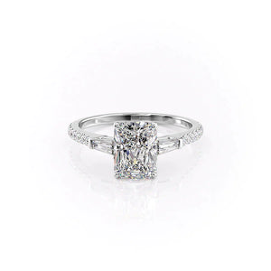 The Pave Liv Set With A 2.5 Carat Radiant Lab Diamond