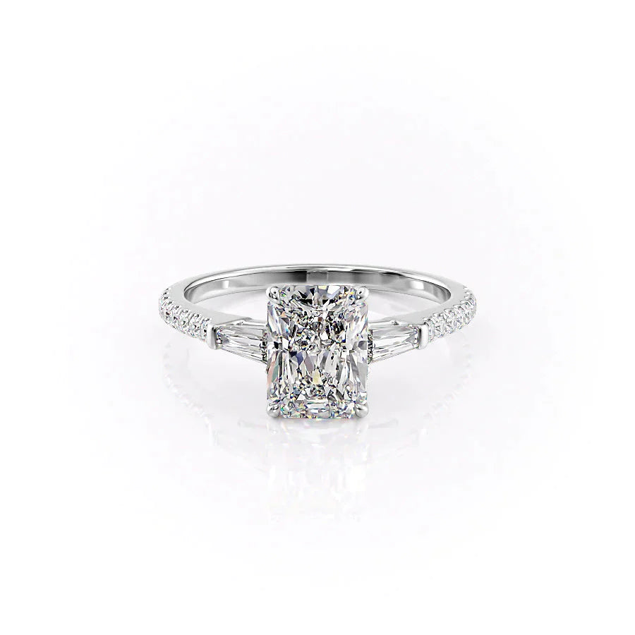 The Pave Liv Set With A 2.5 Carat Radiant Lab Diamond