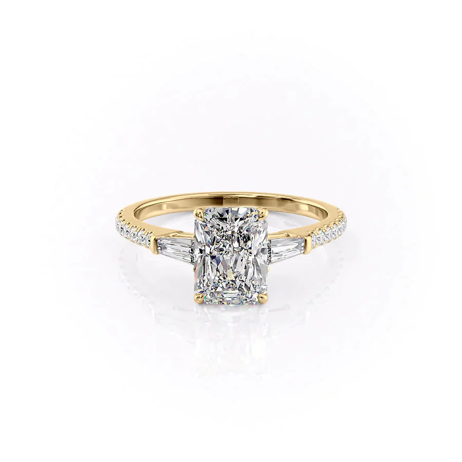 The Pave Liv Set With A 1.5 Carat Radiant Lab Diamond