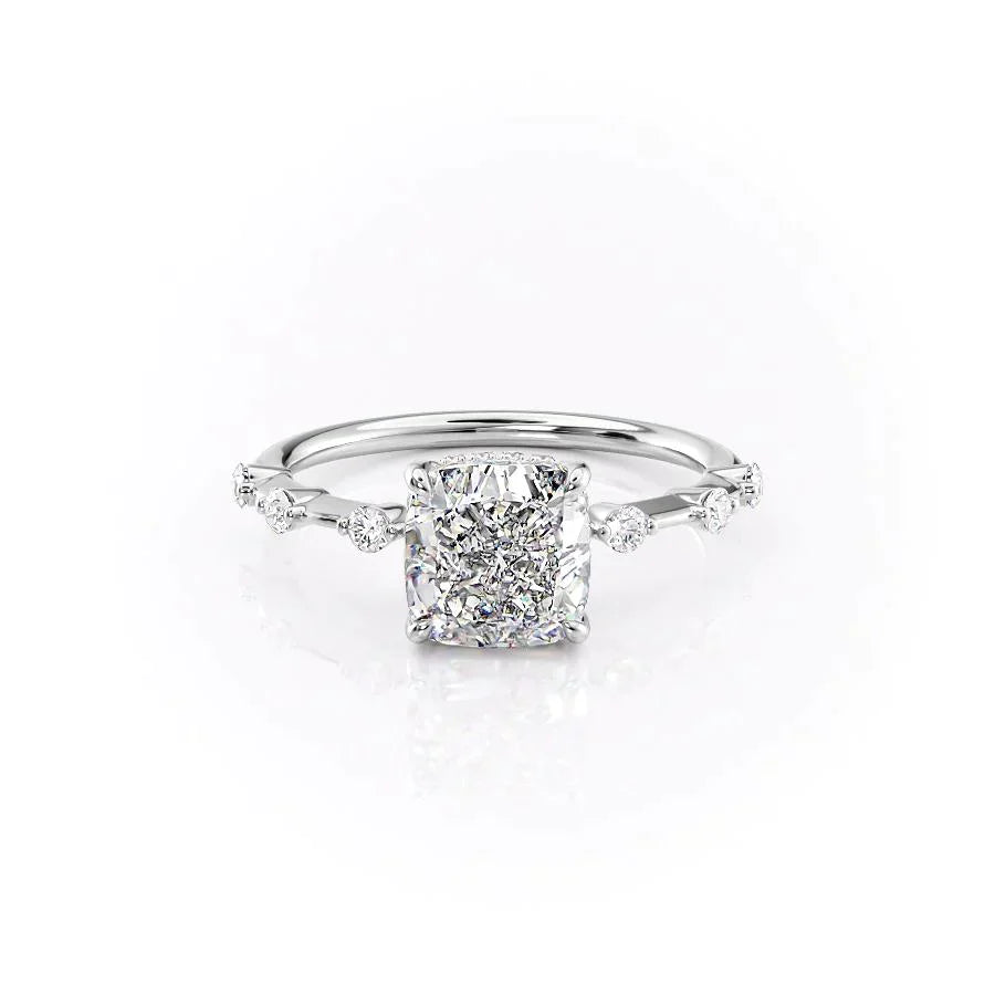 The Hidden Halo Penelope Set With A 1.5 Carat Cushion Lab Diamond