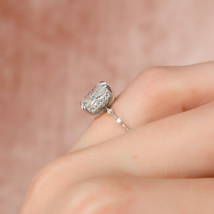 The Hidden Halo Penelope Set With A 1 Carat Elongated Cushion Lab Diamond