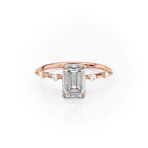 The Hidden Halo Penelope Set With A 3 Carat Emerald Moissanite